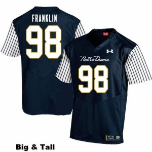 Notre Dame Fighting Irish Men's Ja'Mion Franklin #98 Navy Under Armour Alternate Authentic Stitched Big & Tall College NCAA Football Jersey XYO4199ST
